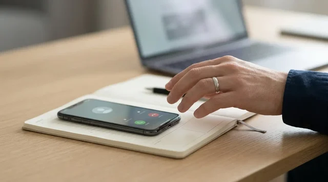 Conceptual illustration of account verification using a phone and laptop